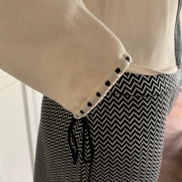 frost m 80% silk sweater off white & black - Picture 4 of 5